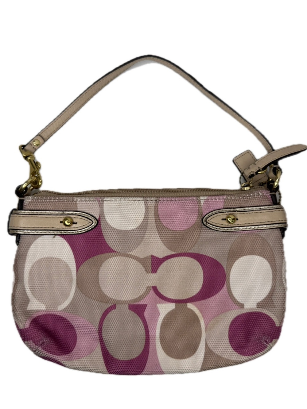 Coach Colette Signature Woven Fabric Op Art Clutch Wristlet Y2K Bag - Picture 11 of 16